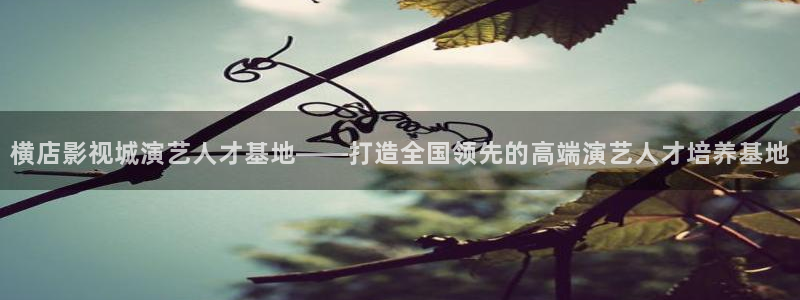 超碰caoporn97在线：横店影视城演艺人才基地——打造全国领先的高端演艺人才培养基地